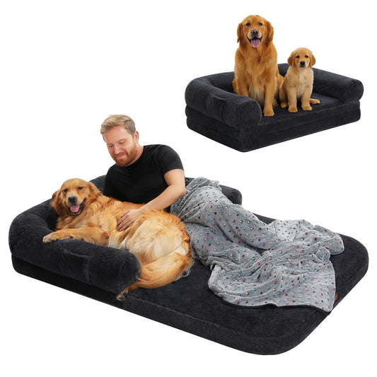PAWZ Road faltbares Kinder- & Hundebett | Umwandelbar in Hundesofa | Waschbarer Bezug | Orthopädische Memory Foam-Matte | Wasserdichter Schaumstoff