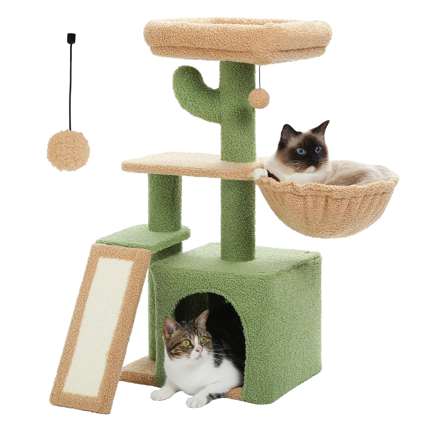 PAWZ Road Gotischer Katzenbaum für Wohnungskatzen – 80 cm kleiner Blumen-Kratzturm mit Sisal-Kratzrampe | kuscheliger Hängematte & abnehmbarer Blumen-Schlafplattform für Kätzchen