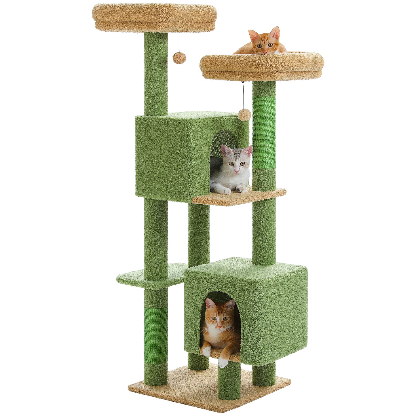 PAWZ Road XXL-Rascador | Torre para gatos de 180 cm para apartamentos | Con columnas para rascar, casa para dormir y plataforma de observación de varios niveles