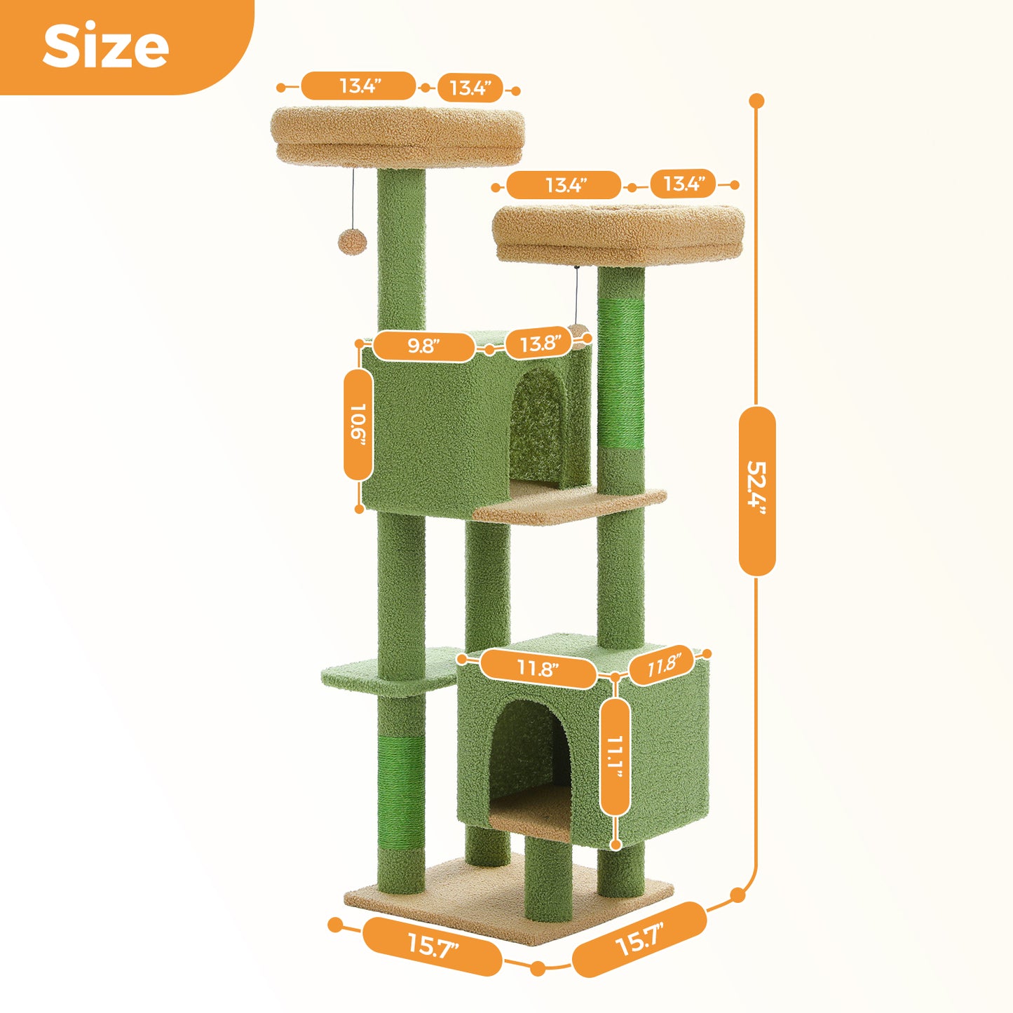 PAWZ Road XXL-Rascador | Torre para gatos de 180 cm para apartamentos | Con columnas para rascar, casa para dormir y plataforma de observación de varios niveles