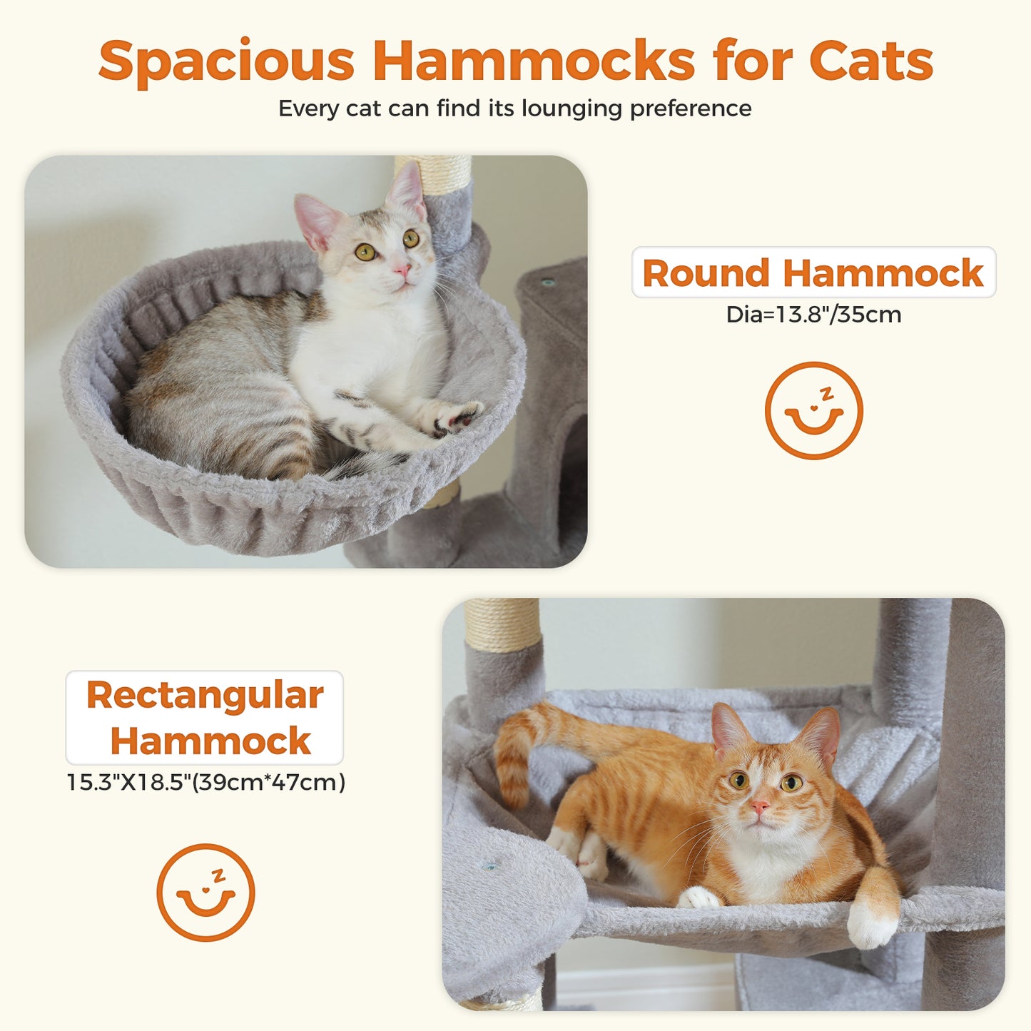 PAWZ Road XXL-Rascador 175 cm para gatos de apartamento | Con gran hamaca | Torre para gatos adultos | Incl. poste rascador, casa de dormir y plataforma de observación