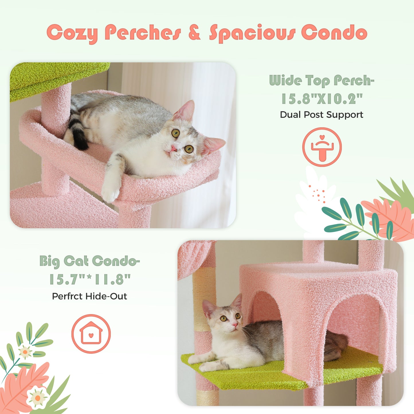 PAWZ Road XXL-Rascador 175 cm para gatos de apartamento | Con gran hamaca | Torre para gatos adultos | Incl. poste rascador, casa de dormir y plataforma de observación