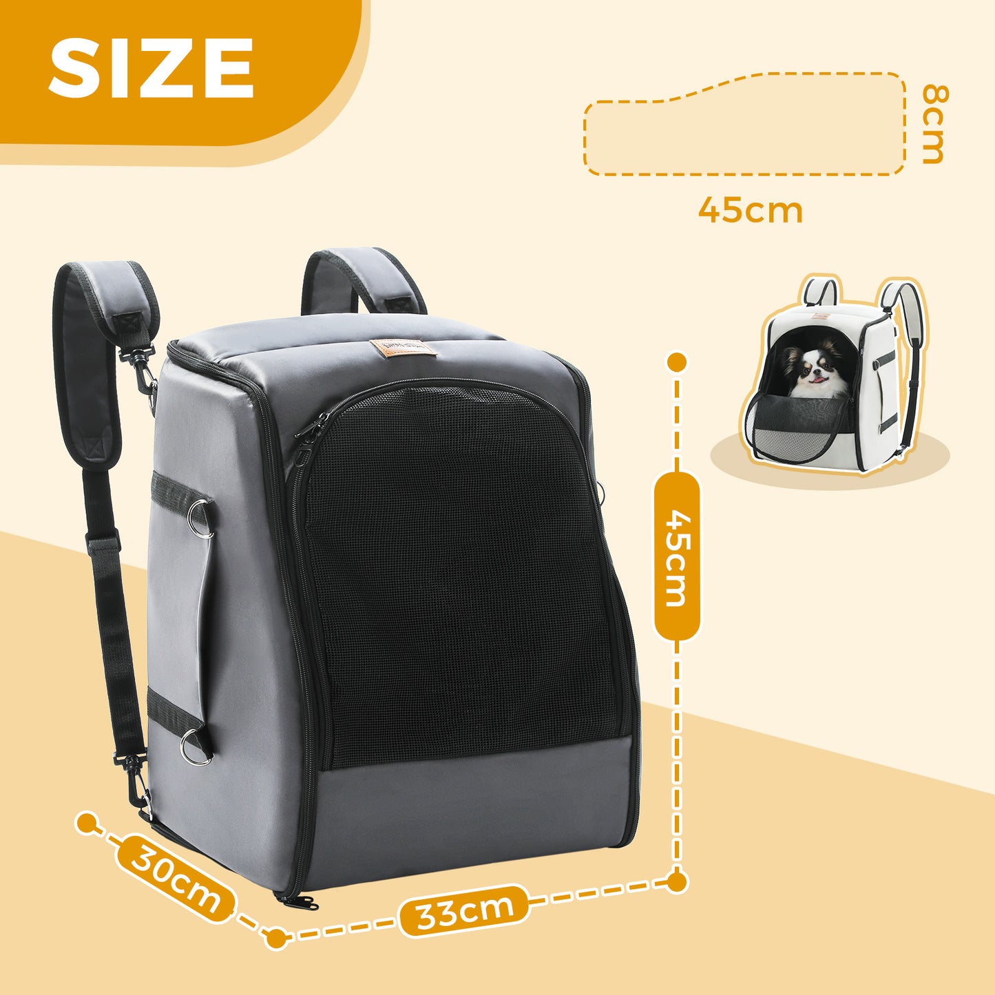 PAWZ Road "VoyagePaw" | 2-in-1 Rucksack & Handtrage | Atmungsaktiv & faltbar für Reisen
