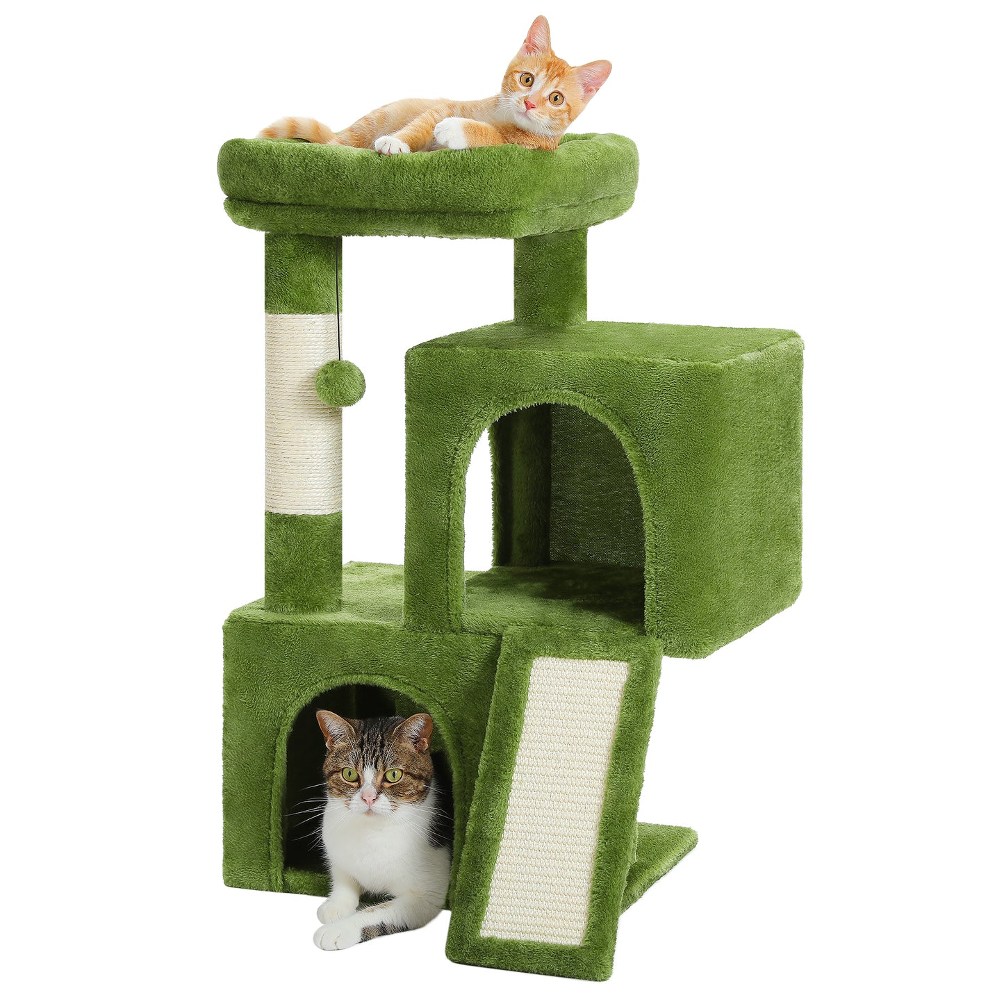 PAWZ Road Katzenbaum 76 cm | Katzenturm mit Doppel-Schlafhaus | Haushalts-Kratzbaum