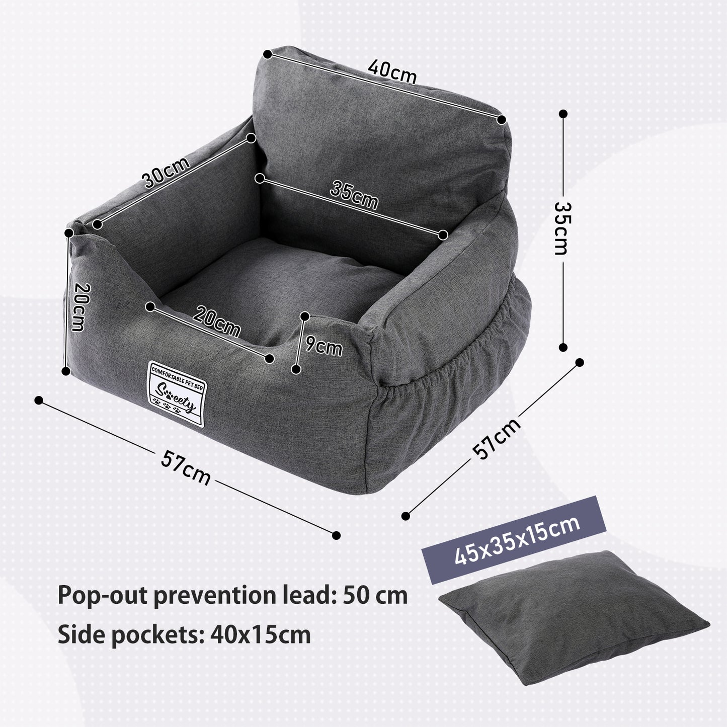 Cuccia per cani PAWZ Road Comfy per auto AWW0183
