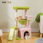 PAWZ Road Indoor-Katzenbaum | 90 cm grüner Kratzturm | mit geräumigem Schlafhaus | 1 Sisal-Ebene | 3 Kratzsäulen | XXL-Hängematte & Aussichtsplattform