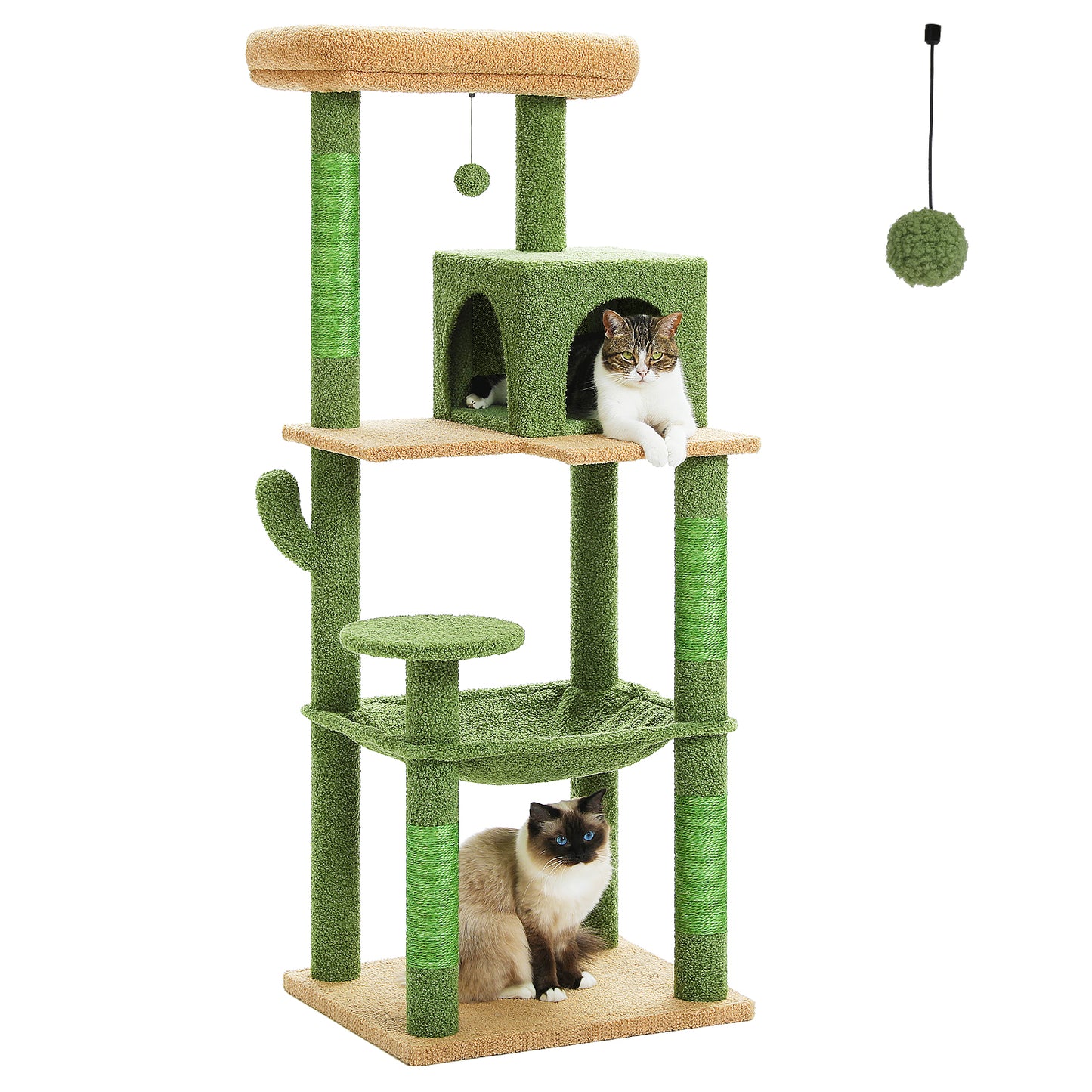 PAWZ Road Cat Tree - Luxury Plush Cat House + Hammock | Sisal Scratching Post + Viewing Platform