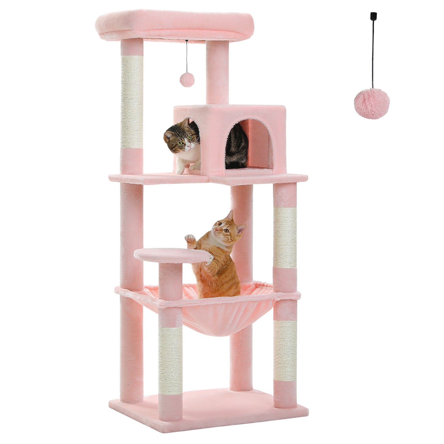 PAWZ Road Cat Tree - Luxury Plush Cat House + Hammock | Sisal Scratching Post + Viewing Platform