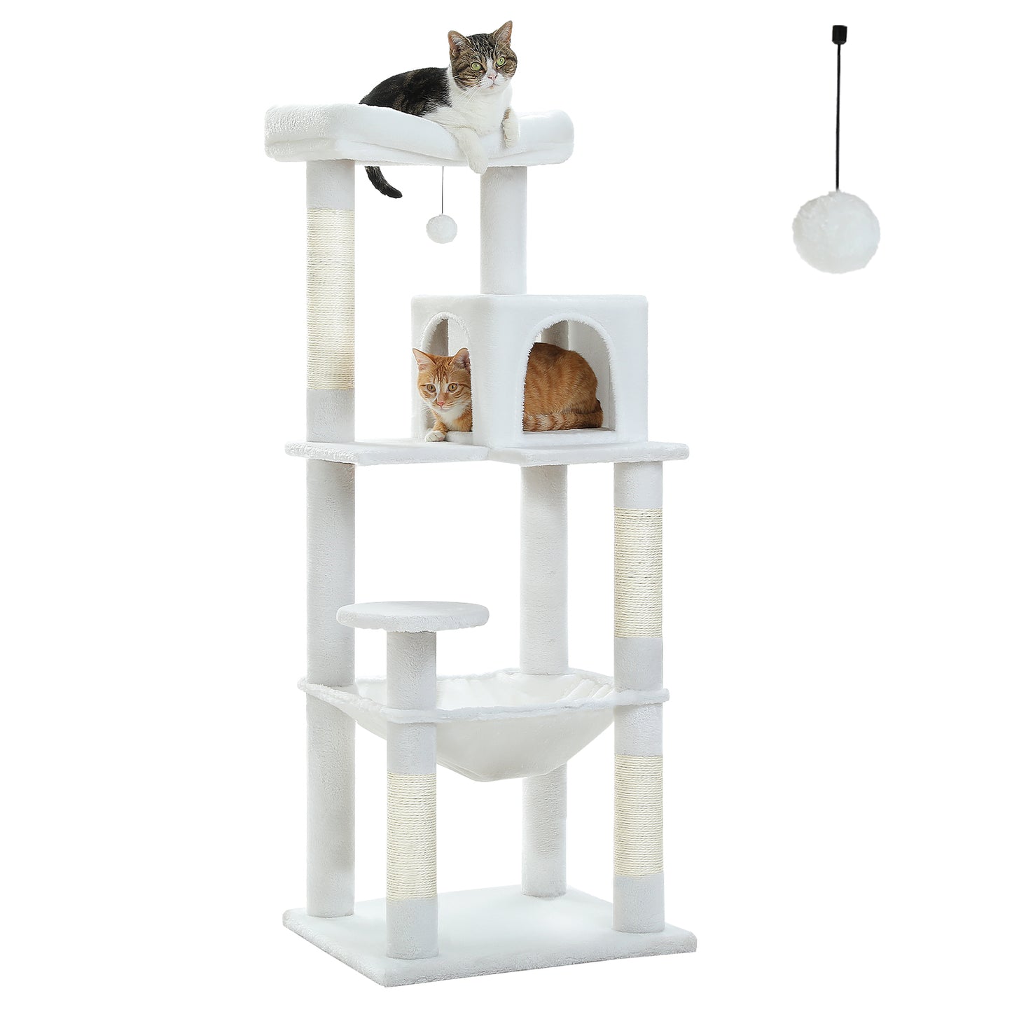 PAWZ Road Cat Tree - Luxury Plush Cat House + Hammock | Sisal Scratching Post + Viewing Platform