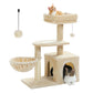 Multi-level cat tree | Swing hammock | Sisal scratching post | Height 80 cm (31.5 inches) | Plush platform + sisal wrapping | Machine washable