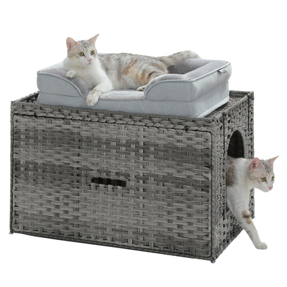 PAWZ Road Katzenklo | Designer-Möbel aus Rattan | Mit High-Entry & Anti-Streu-System