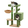 Arbre à gratter cactus 90 cm – Arbre à chat de taille moyenne avec poteau à gratter en sisal, maison pour chats d'appartement, grande plateforme panoramique rembourrée, hamac confortable et 2 balles de jeu pour chats de petite à moyenne taille