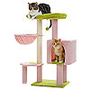 Arbre à gratter cactus 90 cm – Arbre à chat de taille moyenne avec poteau à gratter en sisal, maison pour chats d'appartement, grande plateforme panoramique rembourrée, hamac confortable et 2 balles de jeu pour chats de petite à moyenne taille