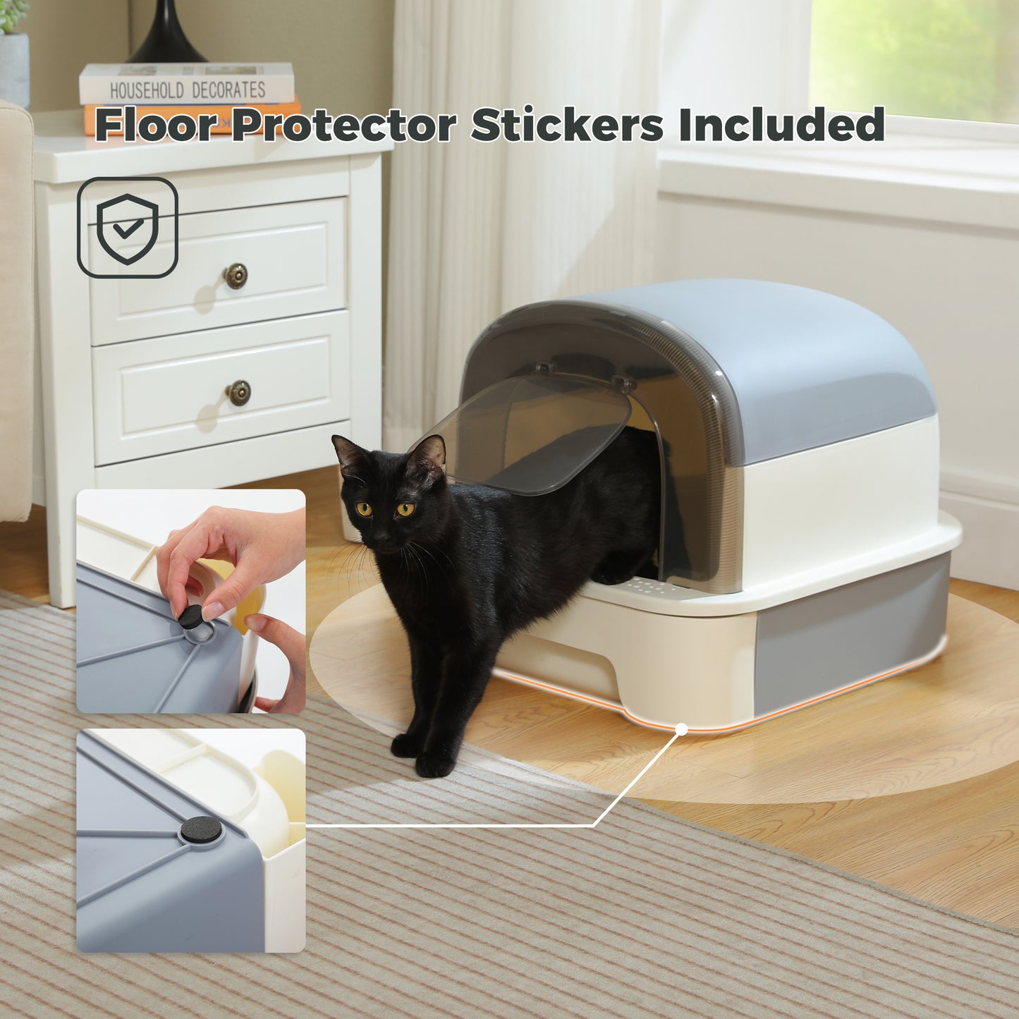 Pawz Road - Lettiera con cassetto | Ampio spazio di 50 cm | Lati rialzati per evitare la dispersione di rifiuti | Semi-chiusa per prevenire gli odori