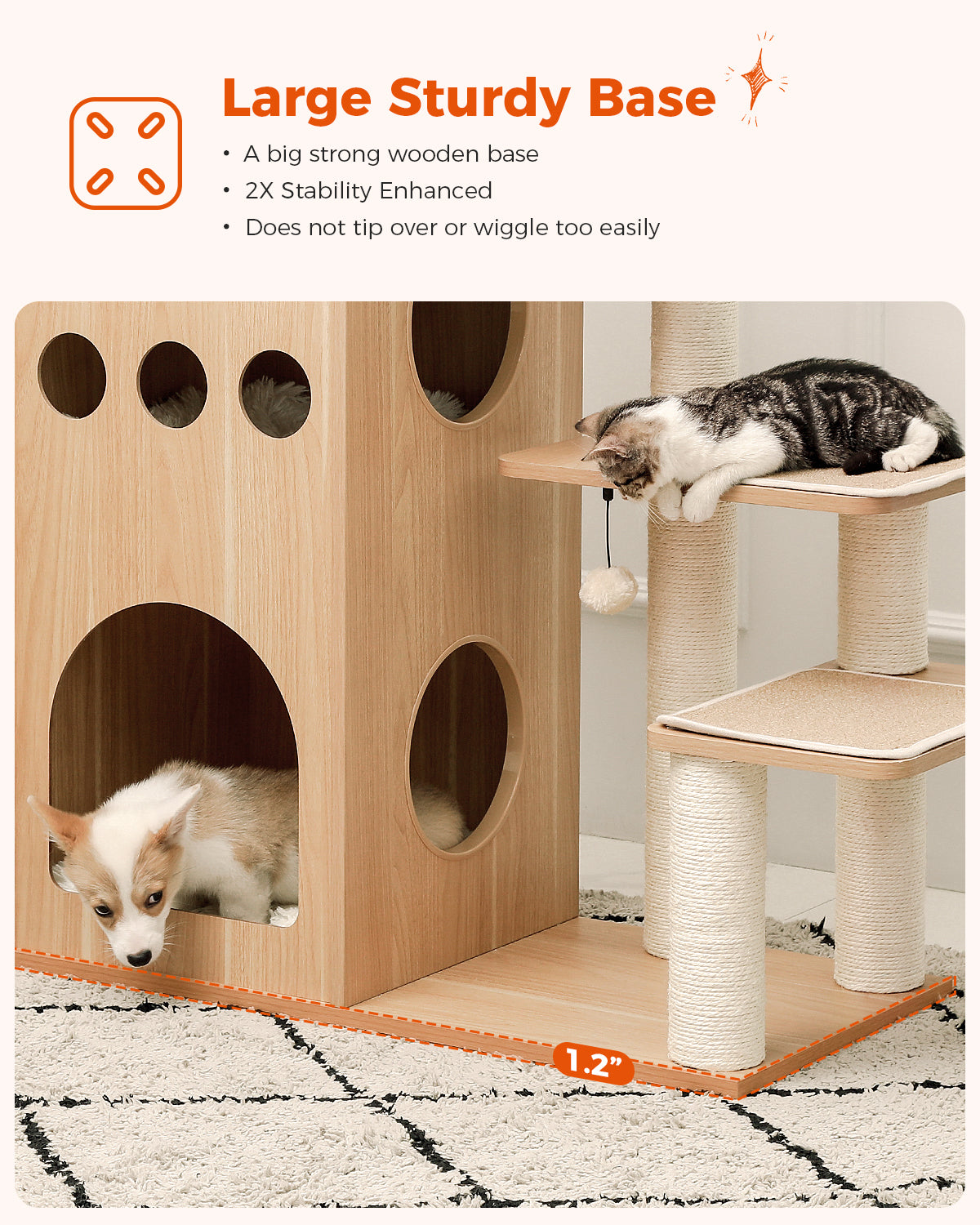 PAWZ Road Kratzbaum | Futuristische Acryl-Kapsel | Sisal-Umwicklung + 130cm Premium-Turm