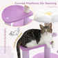 PAWZ Road Cat Tree – 81 cm purple flower cat tree | Sisal scratching posts | Cozy cat house | Cuddly platforms | Fluffy play balls