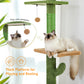 PAWZ Road Kaktus-Katzenkratzbaum | H?henverstellbar (241-274 cm) | Mit Sisal-Kratzs?ulen | Ideal f¨¹r Gro?katzen