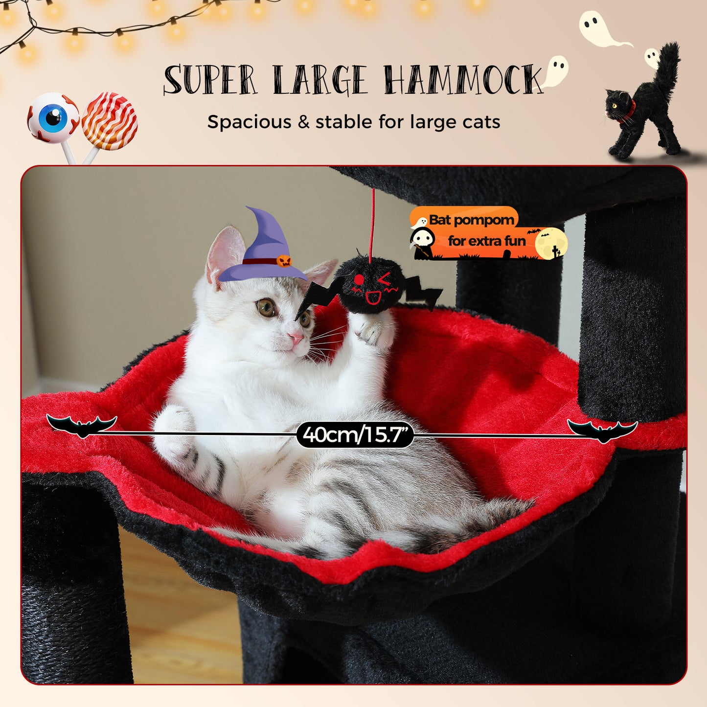PAWZ Road Large Cat Tree | 104 cm Multi-Level Cat Tower | With 2 Spacious Sleeping Houses | Designed for Indoor Cats