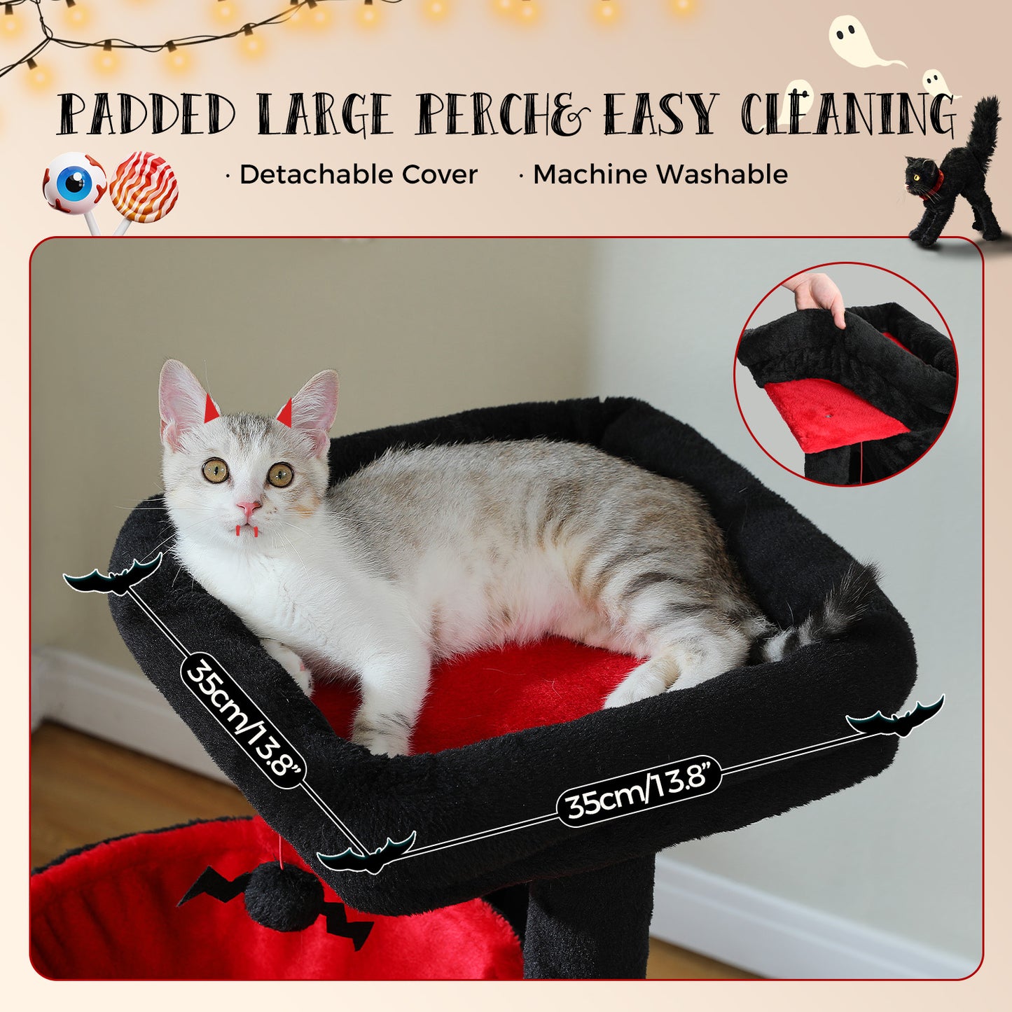 PAWZ Road Large Cat Tree | 104 cm Multi-Level Cat Tower | With 2 Spacious Sleeping Houses | Designed for Indoor Cats