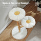 Modern flower cat tree | Luxurious boho cat tower made of solid wood | With real wooden branches, scratching post, and 2 platforms | Designed in Cloud White | Exclusively for indoor cats