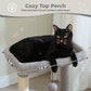 PEQULTI 4-in-1 Cactus Cat Tree | 84 cm Cat Tower | with XXL Sleeping House | Sisal Posts | Deep Hammock | Observation Deck