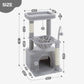 PEQULTI 4-in-1 Cactus Cat Tree | 84 cm Cat Tower | with XXL Sleeping House | Sisal Posts | Deep Hammock | Observation Deck
