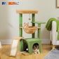 PAWZ Road Indoor Cat Tree | 90 cm Green Scratching Tower | with Spacious Sleeping House | 1 Sisal Level | 3 Scratching Posts | XXL Hammock &amp; Viewing Platform
