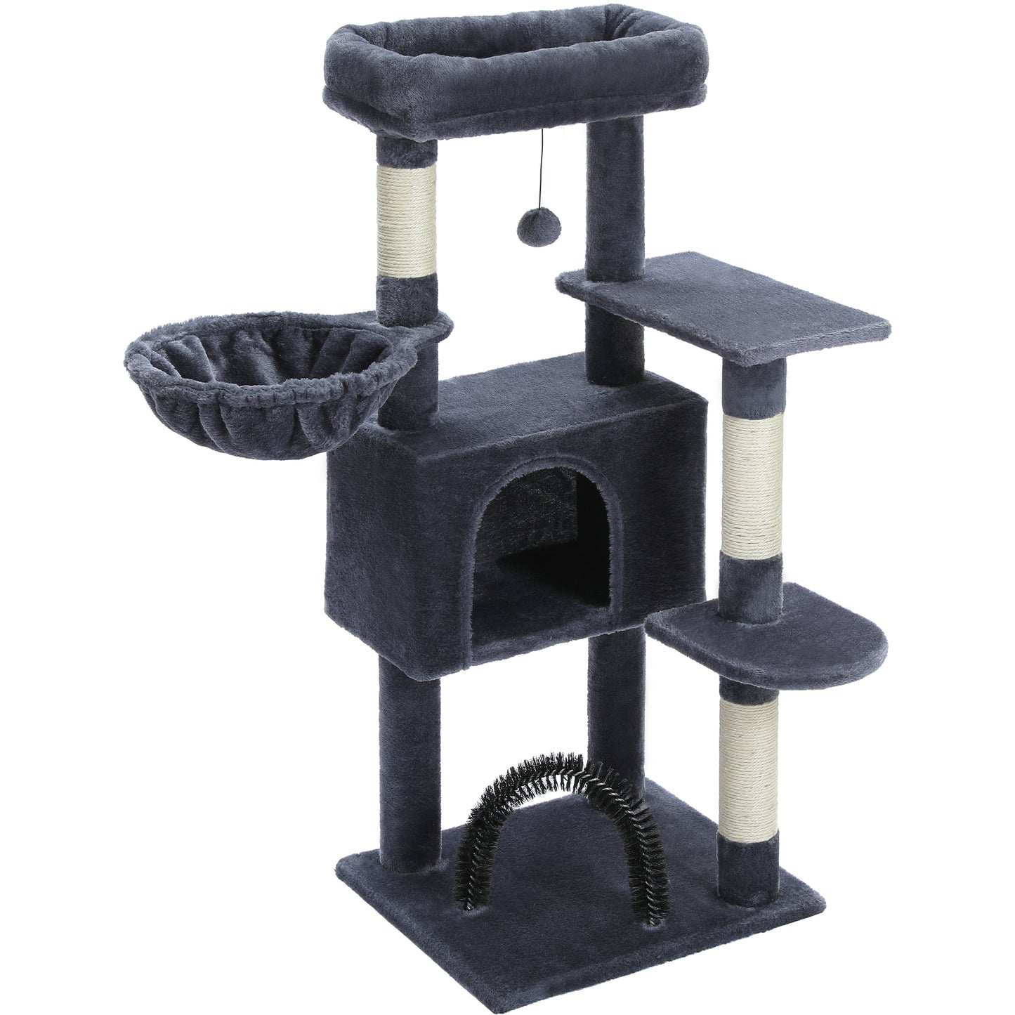 PAWZ Road 106 cm Arbre à chats avec maison de repos et perche à gratter en sisal