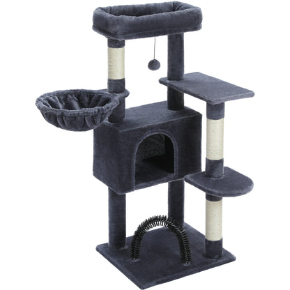 PAWZ Road 106 cm Arbre à chats avec maison de repos et perche à gratter en sisal