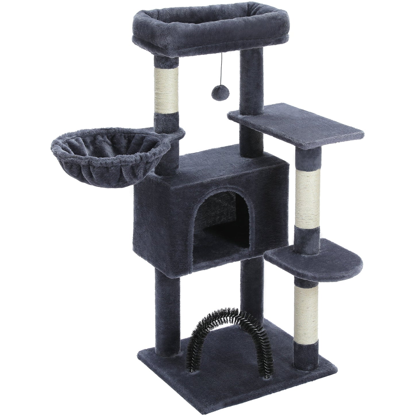PAWZ Road Katzenbaum | 106 cm | mit Schlafhaus | Sisal-Kratzpfosten