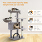 PAWZ Road 106 cm Arbre à chats avec maison de repos et perche à gratter en sisal