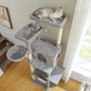 PAWZ Road Katzenturm | 73 Zoll | 1 Stange | 2 Hängematten | 8 Kratzbäume | XL Wohnung