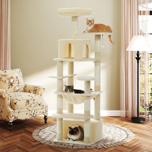PAWZ Road Premium Cat Tree | Cat Tree with XXL Hammock | Total Height 136 cm | Ideal for Multi-Cat Households