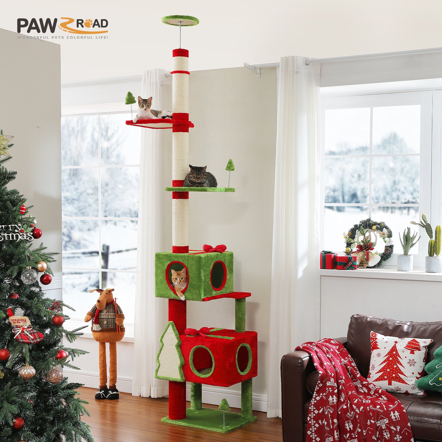 PAWZ Road | 275cm Weihnachts-Kratzbaum für Katzen