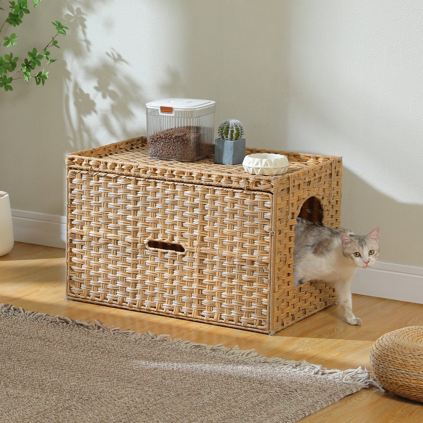 PAWZ Road Katzenklo | Designer-Möbel aus Rattan | Mit High-Entry & Anti-Streu-System