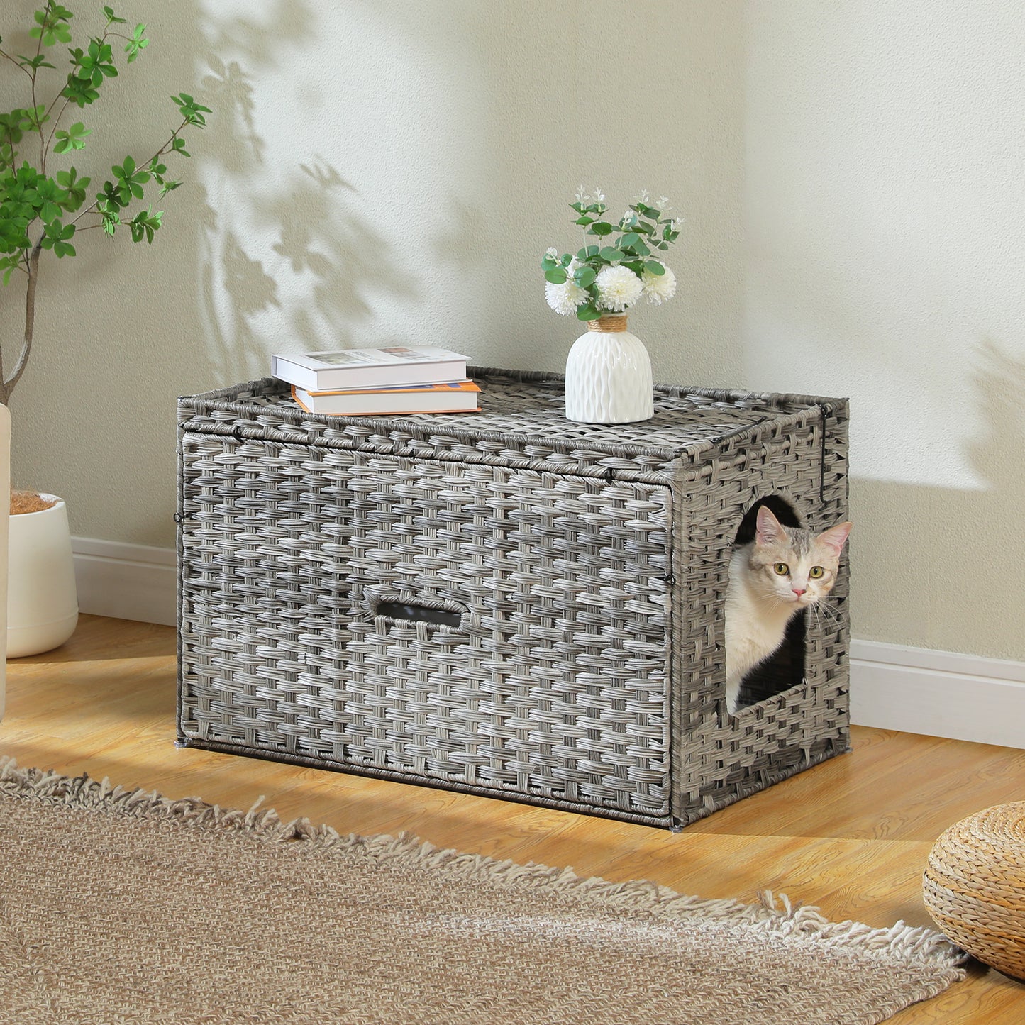 PAWZ Road Katzenklo | Designer-Möbel aus Rattan | Mit High-Entry & Anti-Streu-System