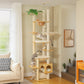 PAWZ Road Höhenverstellbarer Premium-Katzenbaum | Mit Kletterhaus, XXL-Hängematte & Naturholz-Pfosten