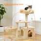 Multi-level cat tree | Swing hammock | Sisal scratching post | Height 80 cm (31.5 inches) | Plush platform + sisal wrapping | Machine washable