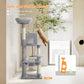 PAWZ Road 116 cm Katzenbaum mittelgroßer Kratzturm mit 4 Sisal-Kratzpfosten, Metallrahmen großer Hängematte und gemütlichem Schlafhaus, Aktivitätszentrum stabil und robust