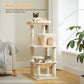 PAWZ Road 116 cm Katzenbaum mittelgroßer Kratzturm mit 4 Sisal-Kratzpfosten, Metallrahmen großer Hängematte und gemütlichem Schlafhaus, Aktivitätszentrum stabil und robust