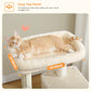 PAWZ Road 116 cm Katzenbaum mittelgroßer Kratzturm mit 4 Sisal-Kratzpfosten, Metallrahmen großer Hängematte und gemütlichem Schlafhaus, Aktivitätszentrum stabil und robust