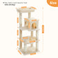 PAWZ Road 116 cm Katzenbaum mittelgroßer Kratzturm mit 4 Sisal-Kratzpfosten, Metallrahmen großer Hängematte und gemütlichem Schlafhaus, Aktivitätszentrum stabil und robust