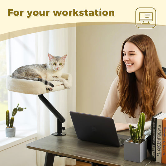 Cuccia per gatti PAWZ Road Desk | Supporta fino a 23 kg | Ruotabile a 360° e regolabile in altezza | Amaca da tavolo per gatti con funzione nido