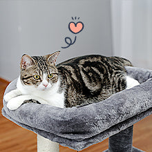 Tiragraffi a più livelli con pali | Altezza 48 cm/18,9 pollici - Larghezza 45 cm/17,7 pollici | Robusto sisal e peluche | Per gattini e gatti adulti