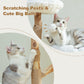 Rascador de flores moderno | Lujosa torre para gatos Boho de madera maciza | Con ramas de madera reales, columna de rascado y 2 plataformas | Diseño en blanco nube | Exclusivo para gatos de apartamento