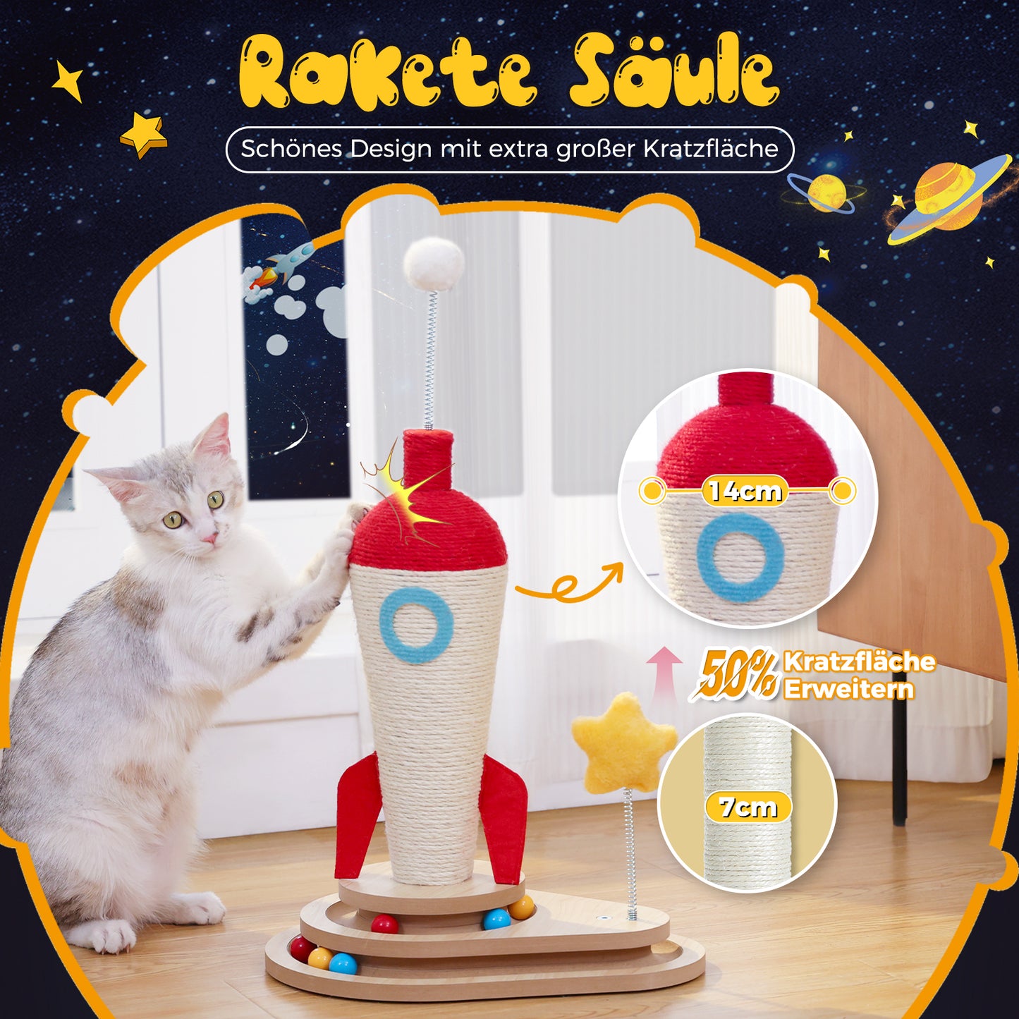 PAWZ Road | Raketen-Kratzbrett für Katzen | 40cm