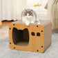 PAWZ Road 20KG Tragfähiges Extra-Starkes Katzenkratzbrett | 21cm verbreiterte Säule + 30cm XXL-Durchmesser | Rutschfester Sockel | Wellpappen-Villa-Ausführung