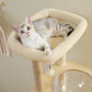 PAWZ Road Rascador Moderno | Torre para Gatos de 135 cm para Apartamentos | Con 4 Columnas de Sisal para Rascar | Casita de Sueño en Forma de Cápsula y Pelotas de Juego
