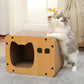 PAWZ Road 20KG Tragfähiges Extra-Starkes Katzenkratzbrett | 21cm verbreiterte Säule + 30cm XXL-Durchmesser | Rutschfester Sockel | Wellpappen-Villa-Ausführung