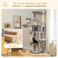 PAWZ Road Katzenturm | 73 Zoll | 1 Stange | 2 Hängematten | 8 Kratzbäume | XL Wohnung